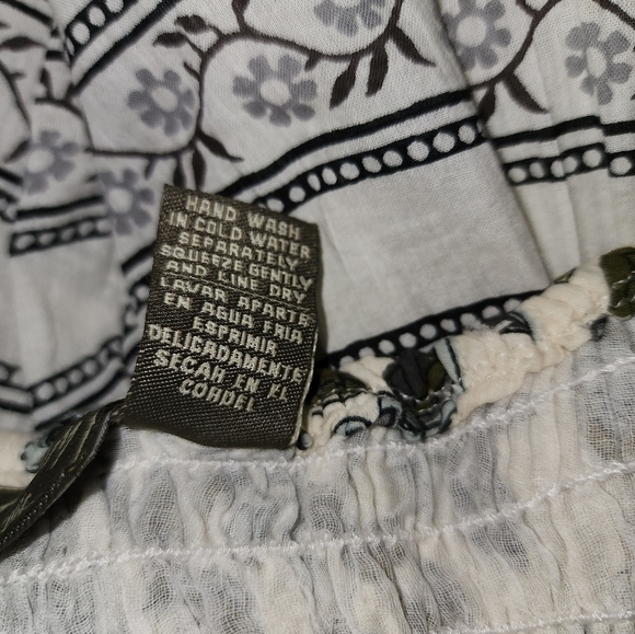 Jane Ashley Sleeveless Maxi Dress Medium White Green Vneck Prairie Floral Cotton - Picture 7 of 7